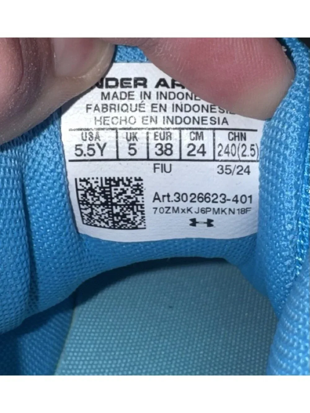 Under Armour Curry 3Z7 GS Boys Youth Athletic Basketball Shoes Size 5.5Y Blue